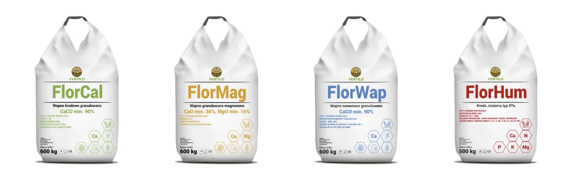 Worki big bag z produktami FlorCal, FlorMag, FlorWap i FlorHum