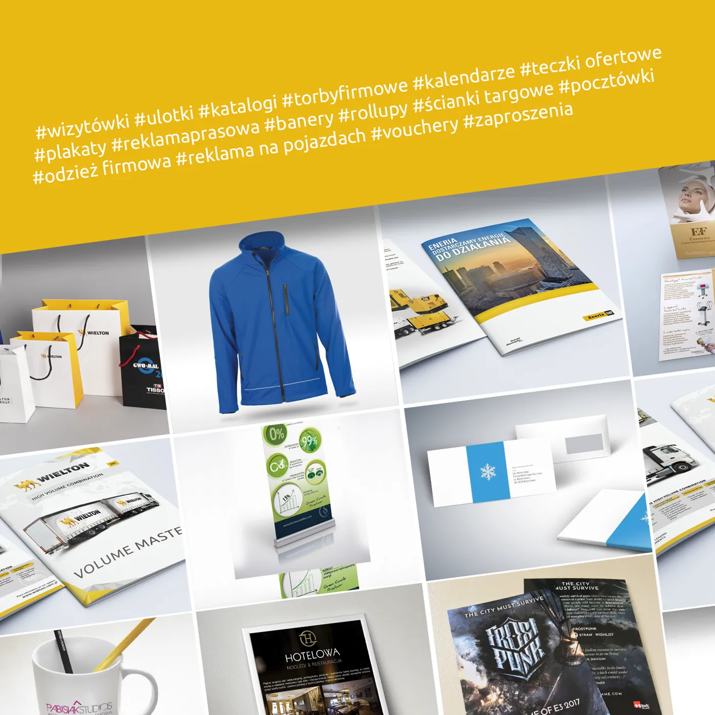Materiały drukowane i gadżety przygotowane przez Pabisiak Studios